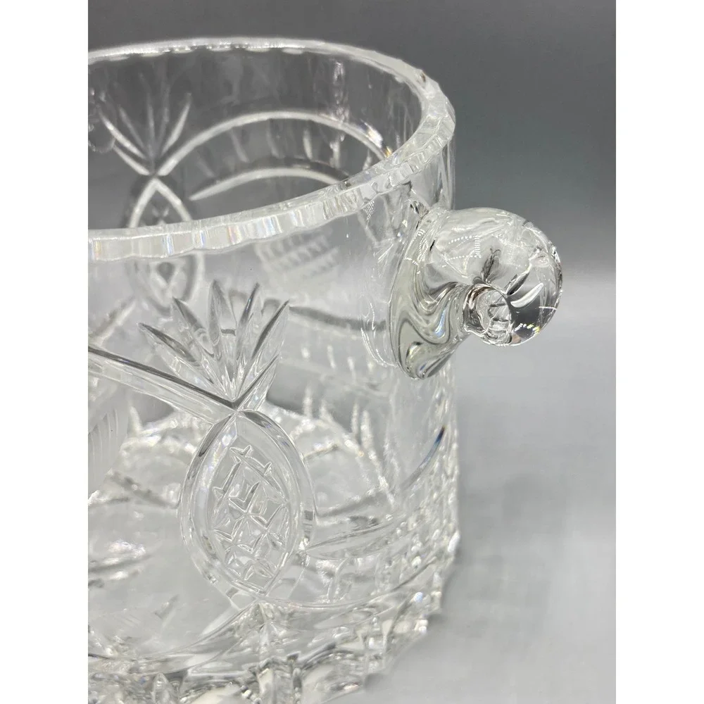 Crystal Golf Hospitality Pineapple Ice Bucket with‎ Handles Lead Glass